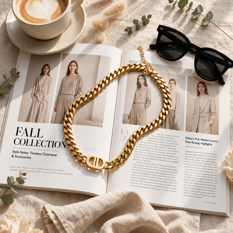 Gold-Tone Chunky Chain Necklace