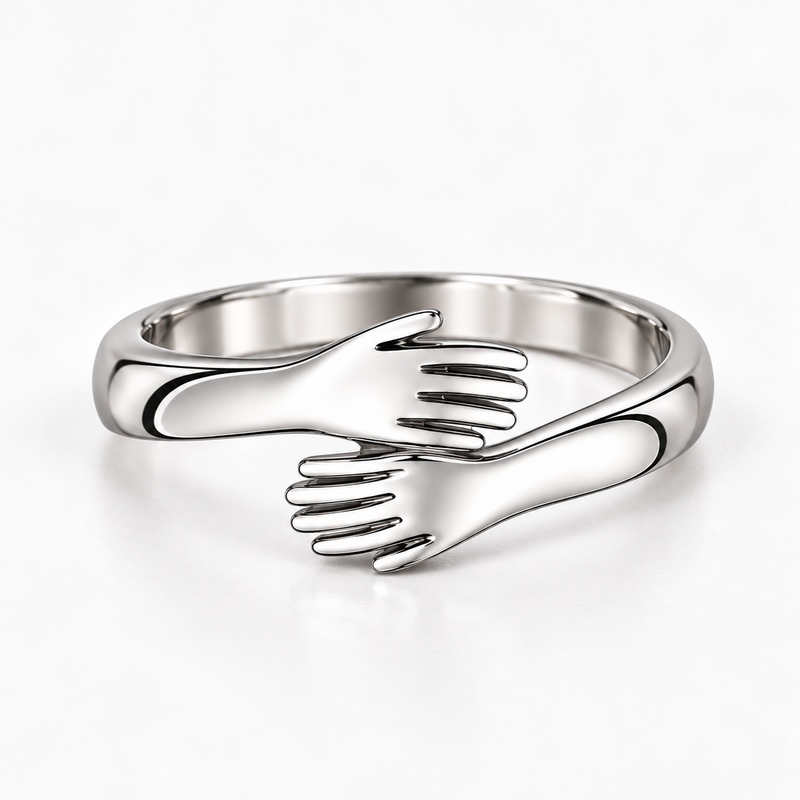 Amaura Jewels Sterling Silver Hug Hands Ring