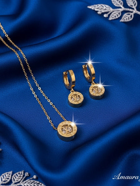 Amaura Lustrous Light Gold Set “Golden Radiance Necklace”