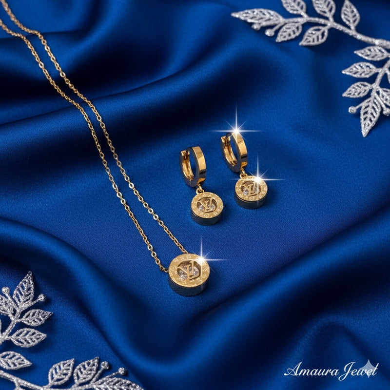 Amaura Lustrous Light Gold Set “Golden Radiance Necklace”