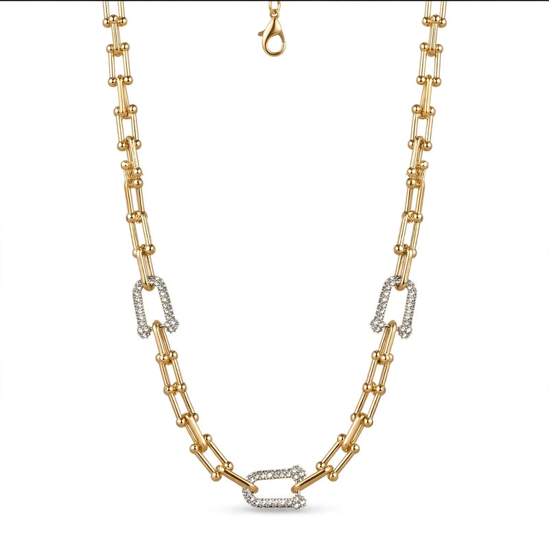 Gold and Silver-Tone Geometric Link Jewellery Set