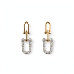 Gold and Silver-Tone Geometric Link Jewellery Set
