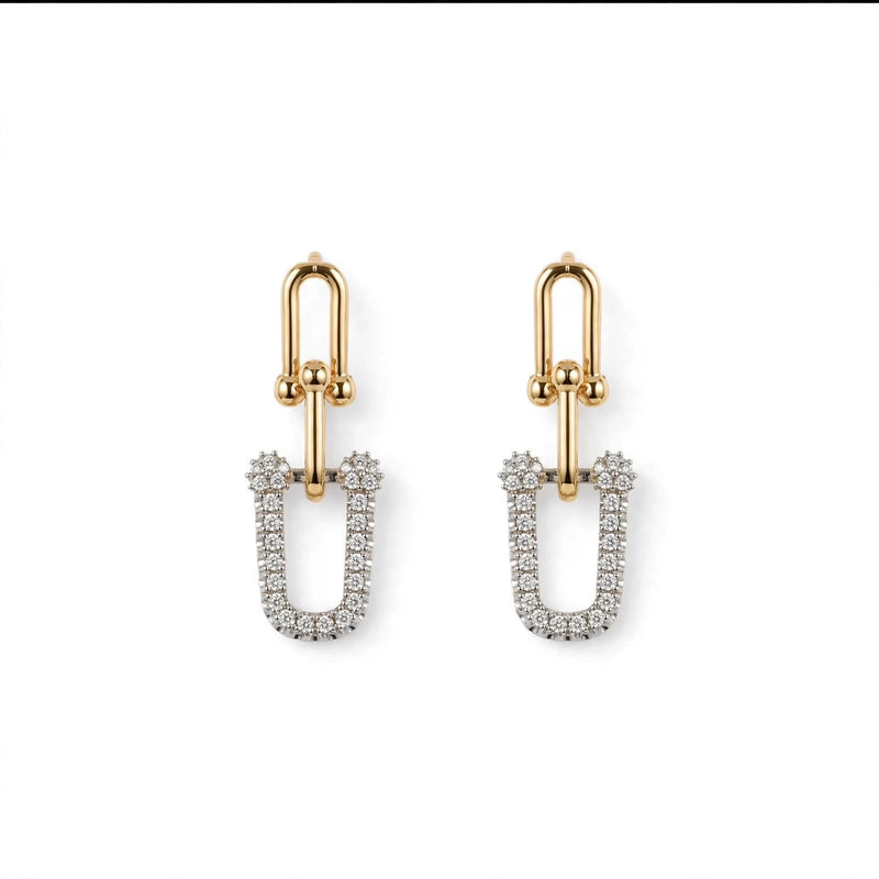 Gold and Silver-Tone Geometric Link Jewellery Set