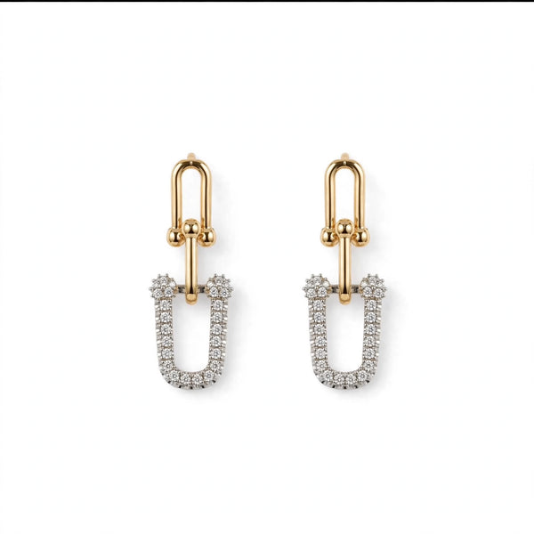 Gold and Silver-Tone Geometric Link Jewellery Set