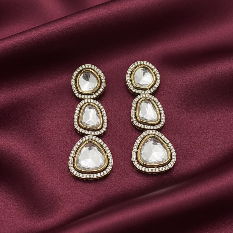 Polki Linear Drop Earrings
