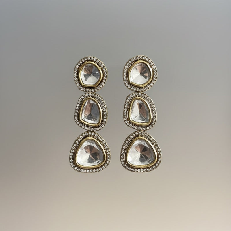 Polki Linear Drop Earrings
