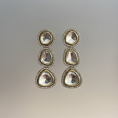 Gold-Plated Kundan Drop Earrings for Women