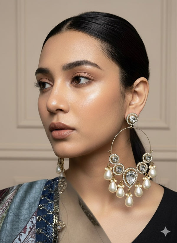 ChandBali with Pearl Drops