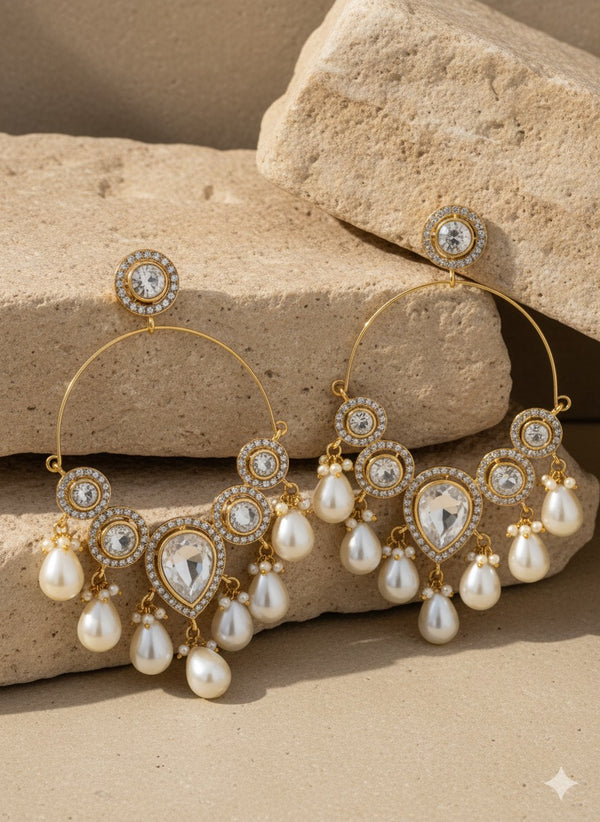 ChandBali with Pearl Drops