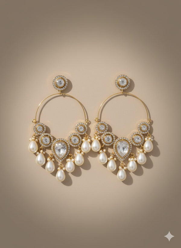 ChandBali with Pearl Drops