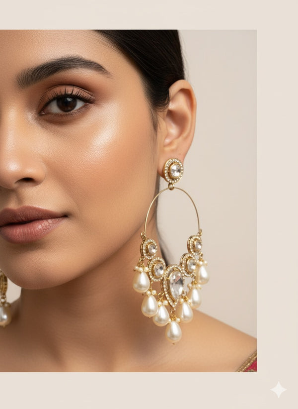 ChandBali with Pearl Drops