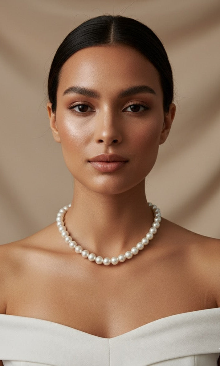 Amaura Pearl Essence Necklace With Model