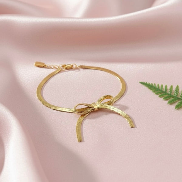 Elegant Gold Bow Knot Bracelet for Women