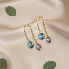 Gold-Plated U-Shape Arch Drop Earrings