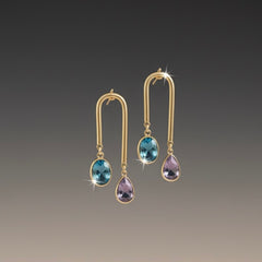 Gold-Plated U-Shape Arch Drop Earrings