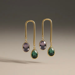 Gold-Plated U-Shape Arch Drop Earrings