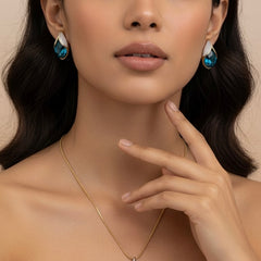 Amaura Blue Oasis Necklace Set “Azure Accent Gold Set”