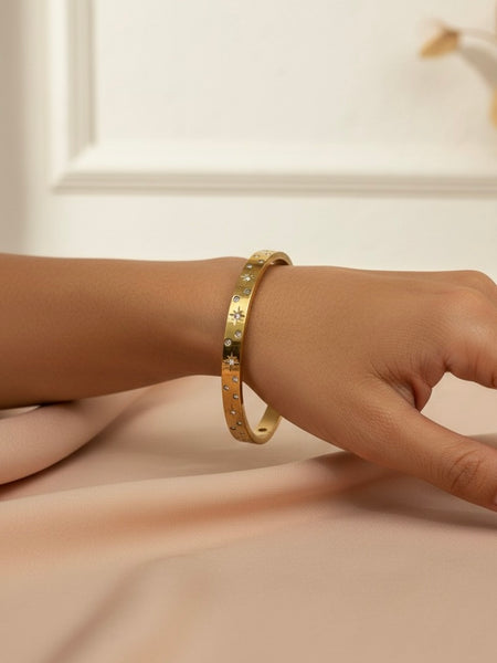 Amaura Celestial Spark Gold Kada on Hand