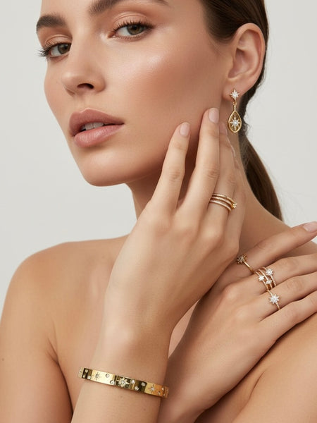 Amaura Celestial Spark Gold Kada With Model