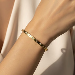 Amaura Solar Gleam Gold Kada On Hand