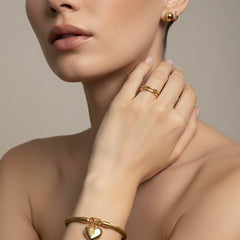 Amaura Heartlock Gold Kada With Model