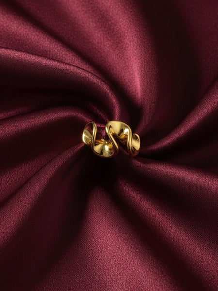 Molten Wave Adjustable Gold Ring