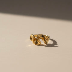 Molten Wave Adjustable Gold Ring