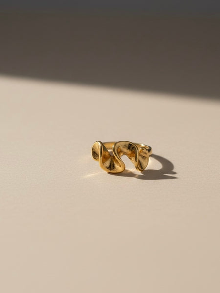 Molten Wave Adjustable Gold Ring