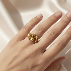 Molten Wave Adjustable Gold Ring