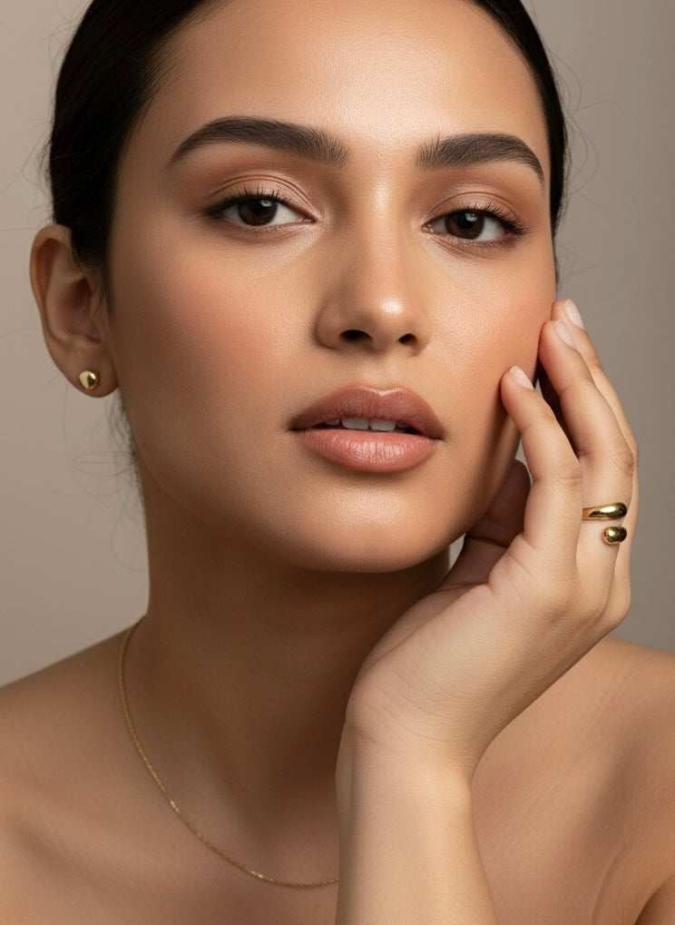 Molten Droplet Adjustable Gold Ring