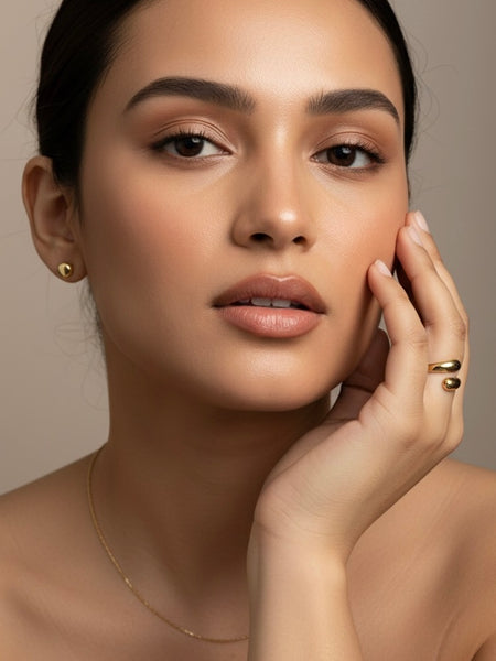 Molten Droplet Adjustable Gold Ring