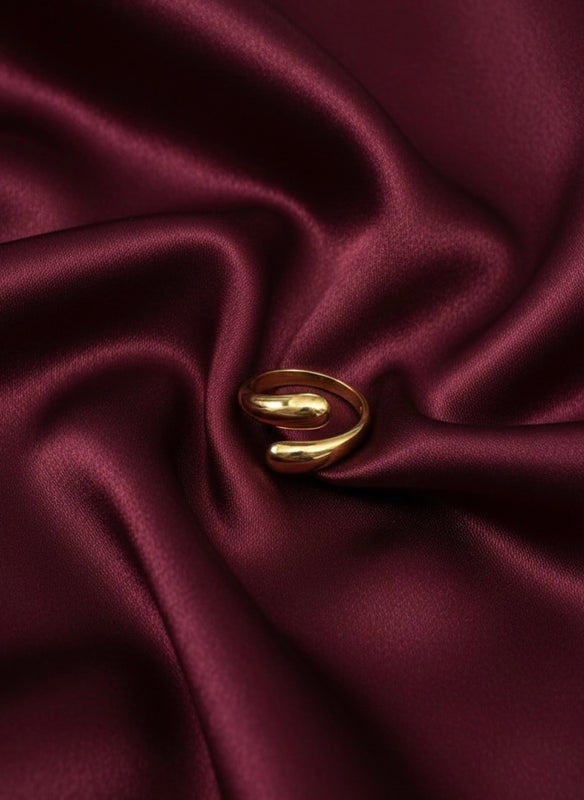 Molten Droplet Adjustable Gold Ring