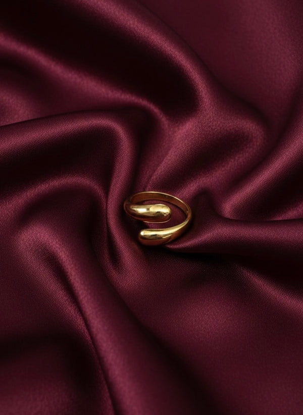 Molten Droplet Adjustable Gold Ring