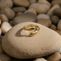 Molten Droplet Adjustable Gold Ring