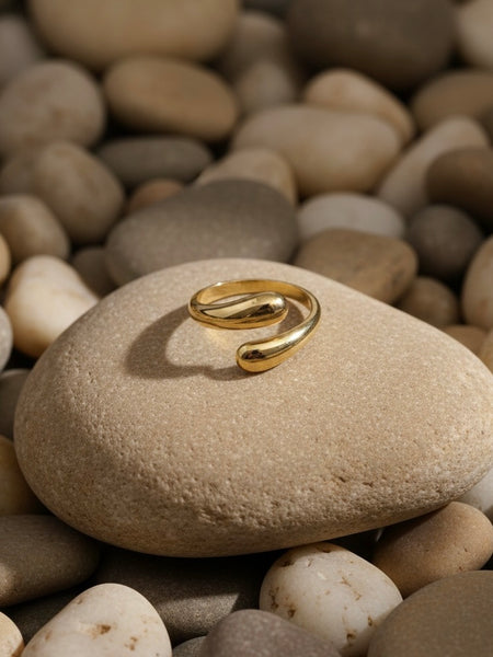 Molten Droplet Adjustable Gold Ring