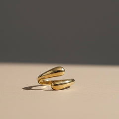 Molten Droplet Adjustable Gold Ring