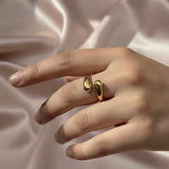 Molten Droplet Adjustable Gold Ring
