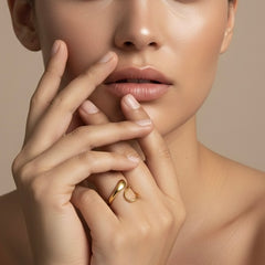 Organic Curve Adjustable Gold Ring