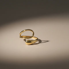 Organic Curve Adjustable Gold Ring