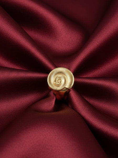 Gold Textured Spiral Statement Ring