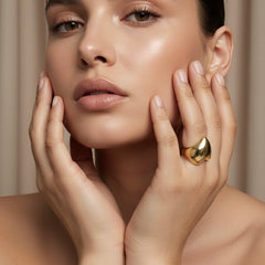 Sculpted Molten Gold Statement Ring