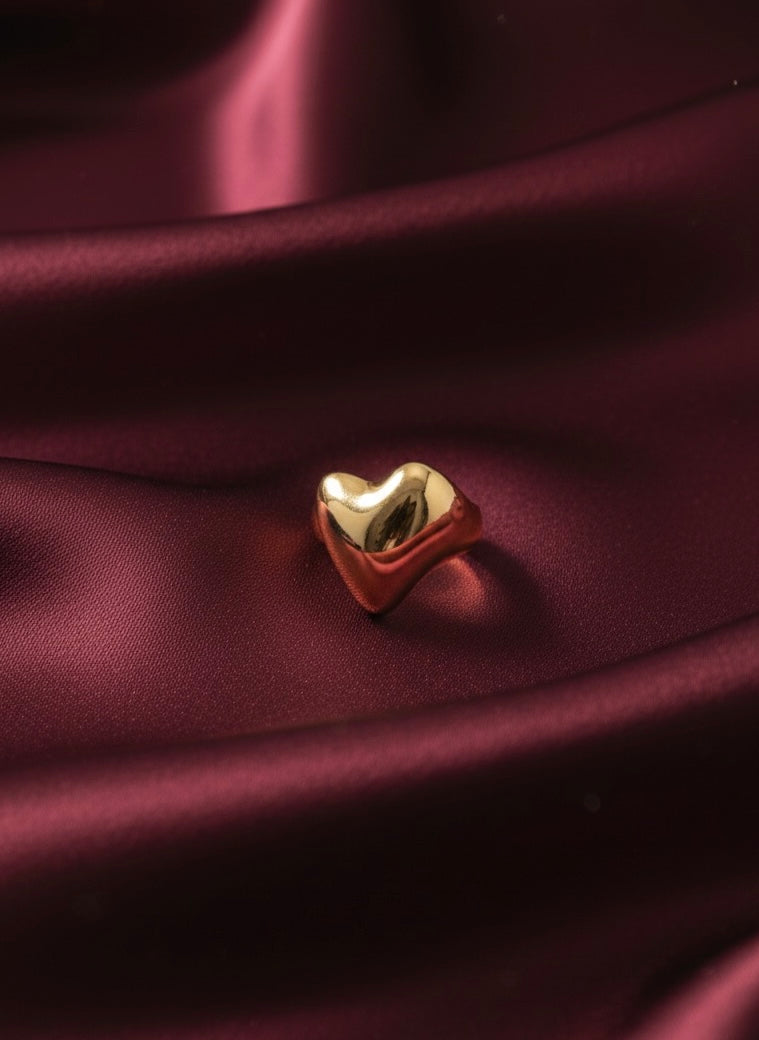 Sculpted Molten Gold Statement Ring