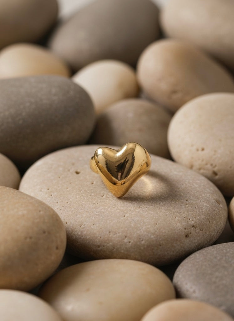 Sculpted Molten Gold Statement Ring