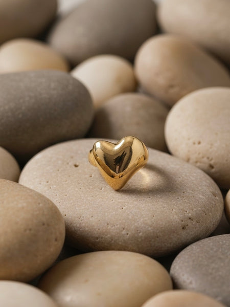 Sculpted Molten Gold Statement Ring