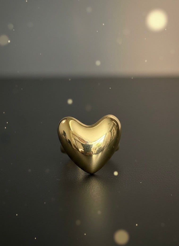 Sculpted Molten Gold Statement Ring