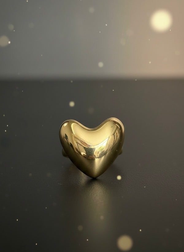 Sculpted Molten Gold Statement Ring