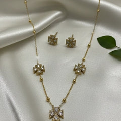 Elegant zircon diamond neckset design
