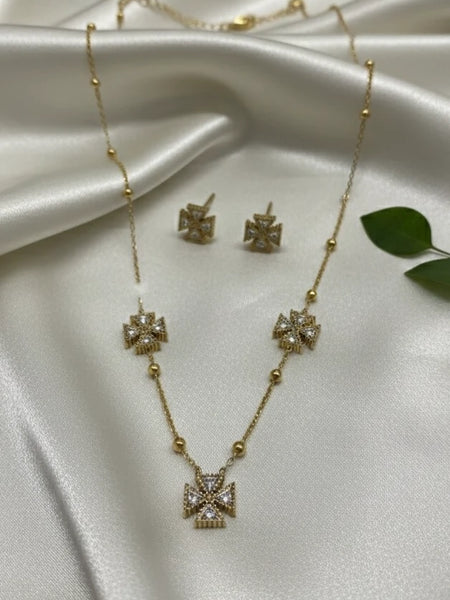 Elegant zircon diamond neckset design
