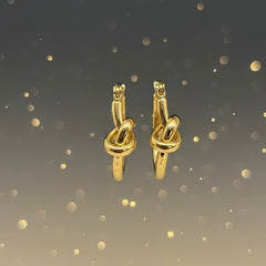 Twisted Knot Gold Hoops Earring Image
