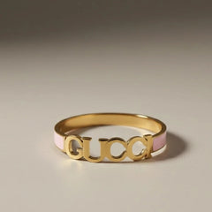 Stainless steel pink gold kada
